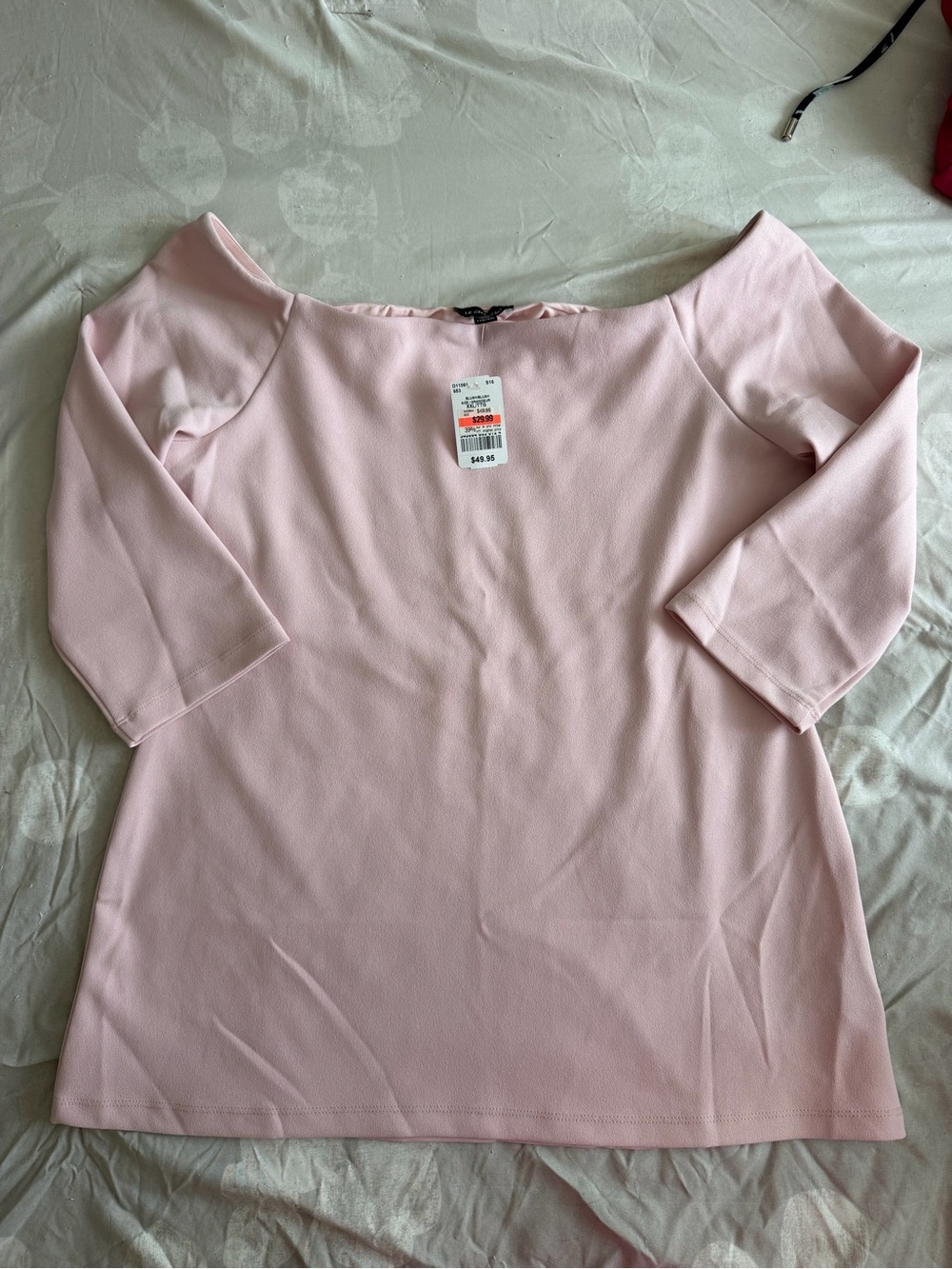 le chateau Blush Off-Shoulder 3/4 Sleeve Tunic